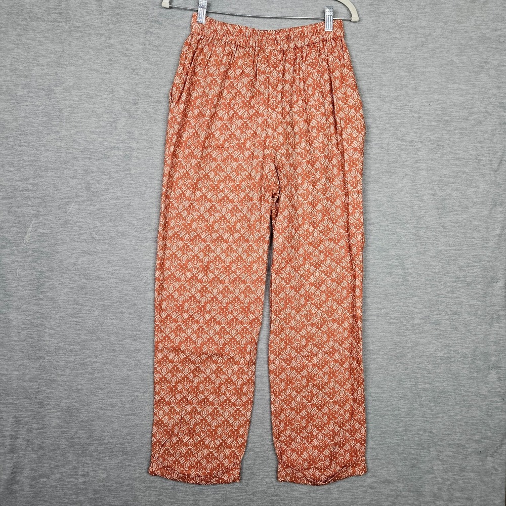 THE ODELLS Cyndi Brick Multicolor Straight Leg pull on Pant Size S NEW